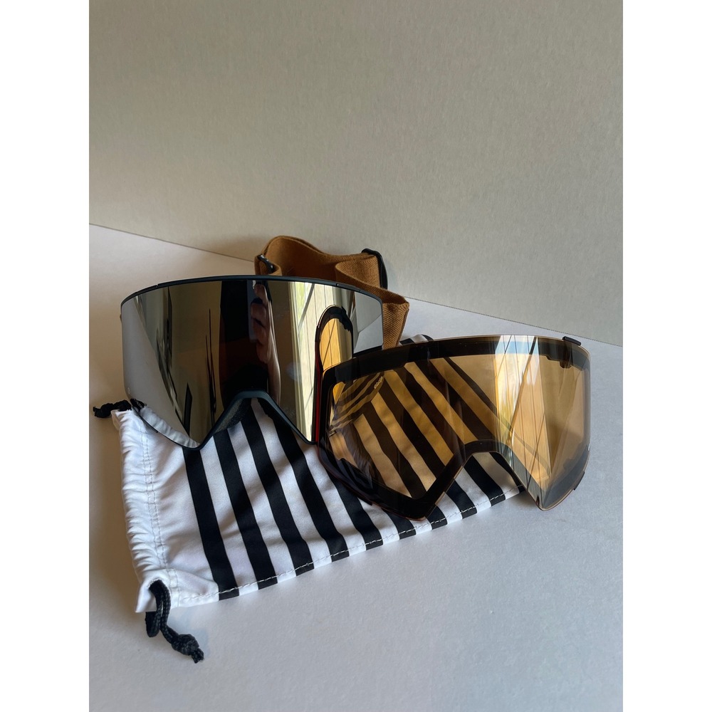 VonZipper Capsule Snow Goggles Wildlife Mirror and Spare Bronze Lens Striped Bag